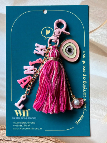 Personalised Pink Bagcharm