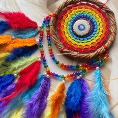Rainbow Evileye Wreath Beaded Dreamcatcher