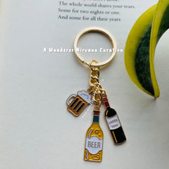 Beer Wine Keychain