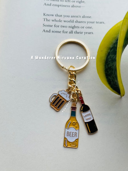 Beer Wine Keychain
