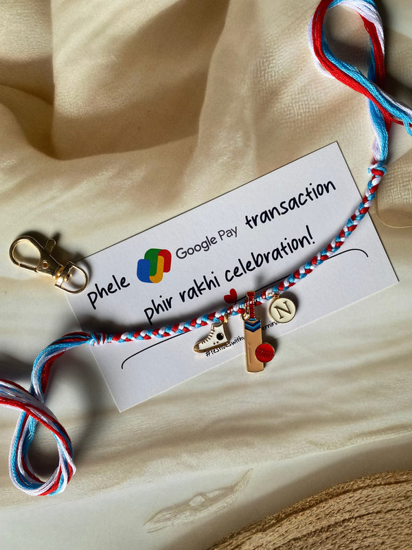 Cricket Charm Rakhi Keychain