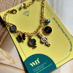 Evileye Butterfly Music 11:11 Travel Bracelet with pearl drop