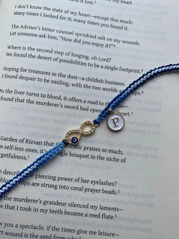 Infinity evil eye rakhi with Intial