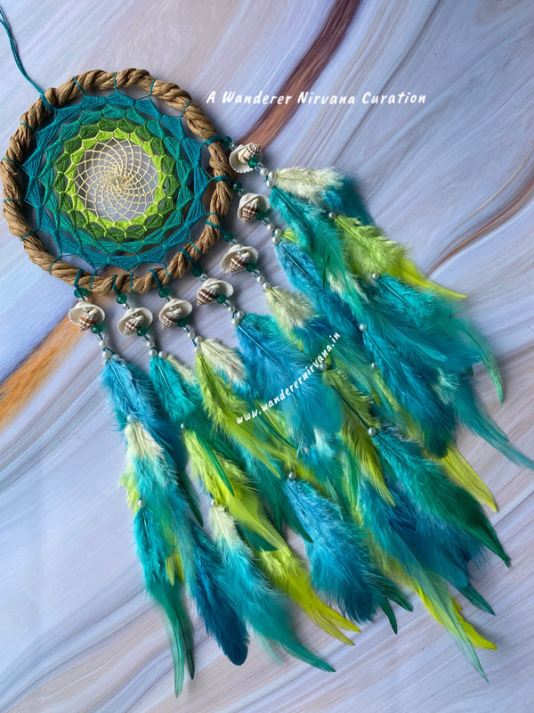 Evergreen Wreath Shells Dreamcatcher
