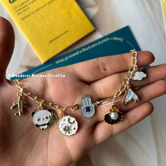 Multicharm Hamsa Universe Panda Flight Shell Neckpiece