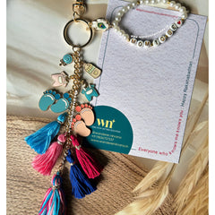 Mom To Be Boho Mayur Keychain Bagcharm