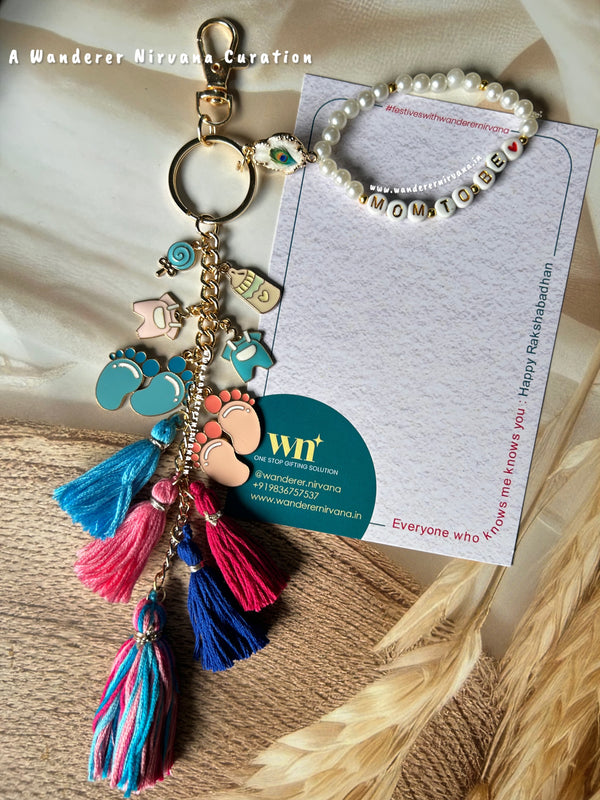 Mom To Be Boho Mayur Keychain Bagcharm