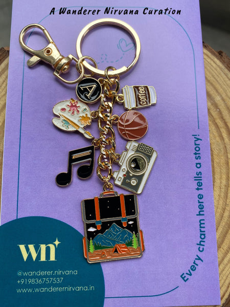 Basketball Travel Camera Music Coffee Artist Personalised Keychain