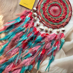 Olive Red Coral Rosewood Dreamcatcher