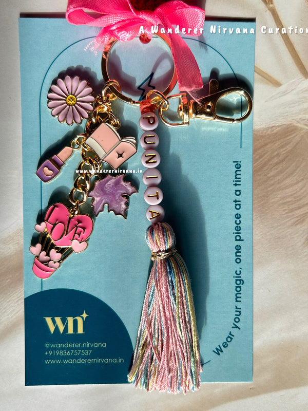 Lavender Core Name Personalised Keychain