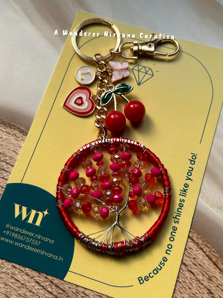 Tree of Life Cherry Blossom Butterfly Keychain