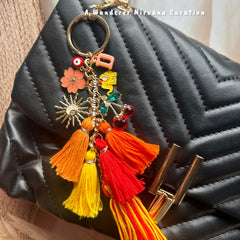 Boho Personalised Sunrise Drama Keychain Bagcharm