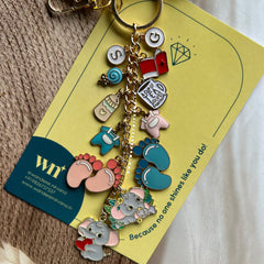 Baby Parents to be Family Keychain