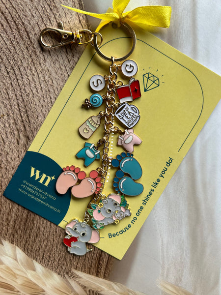 Baby Parents to be Family Keychain