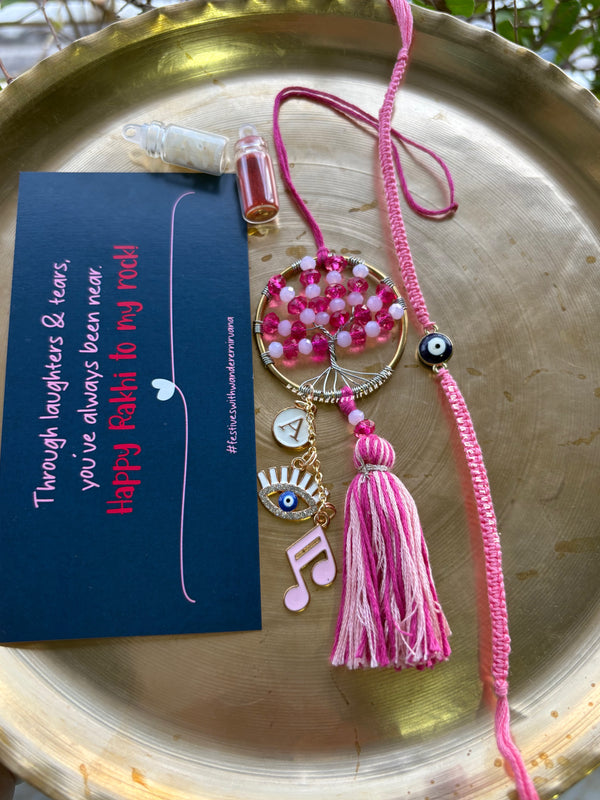 Bhai-Bhabhi EvilEye Tree of Life Set (Pink)