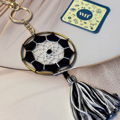 Monochrome Dreamcatcher Keychain