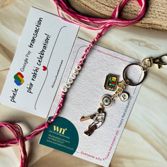 Cricket Name Rakhi Keychain Combo
