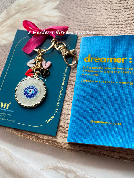 Heart Evil Eye Keychain