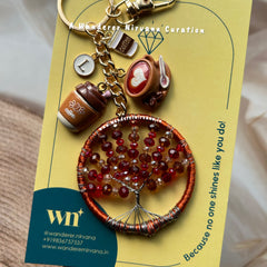 Coffee Lovers Dream Tree of Life Keychain Bagcharm