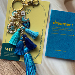 Beach Ocean Boho Personalised Keychain Bagcharm