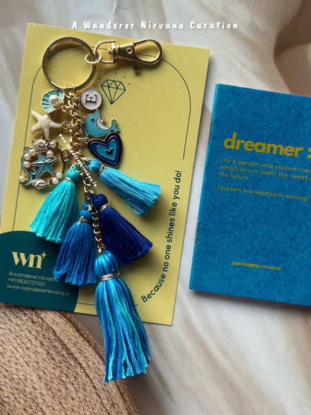 Beach Ocean Boho Personalised Keychain Bagcharm