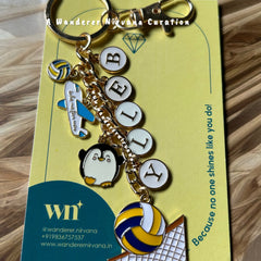 Name Personalised Volleyball Keychain