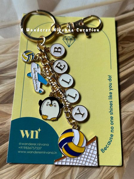 Name Personalised Volleyball Keychain