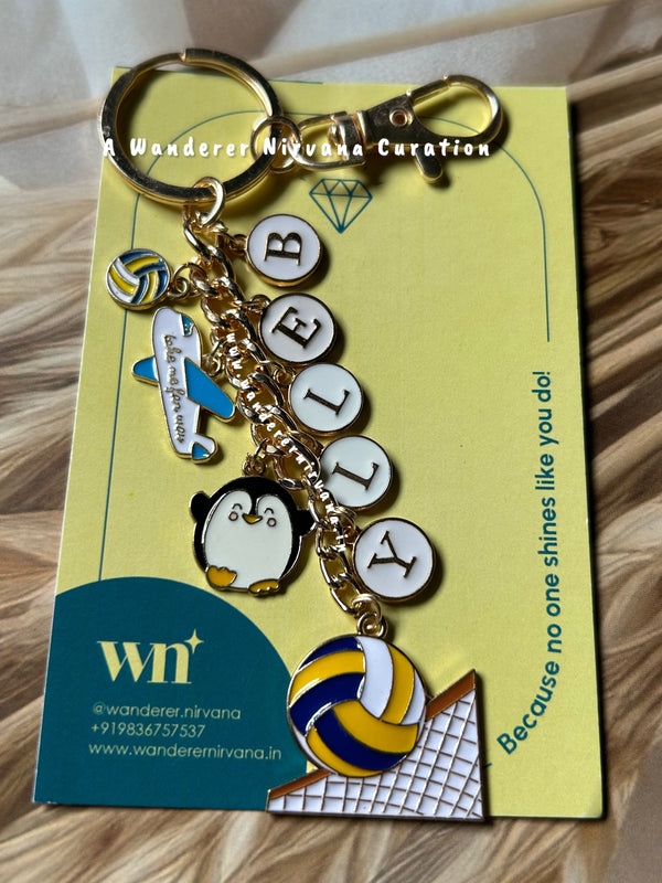 Name Personalised Volleyball Keychain