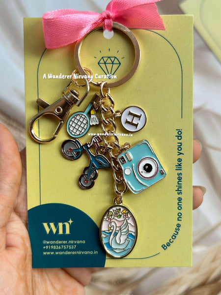 Badminton Cycling Hyderabad core Swan Camera  Keychain