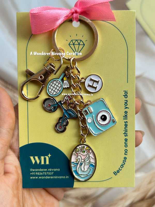 Badminton Cycling Hyderabad core Swan Camera  Keychain