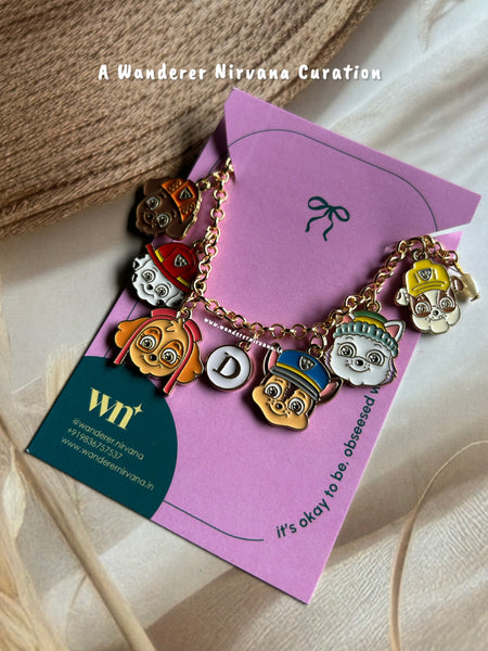 Paw Petrol Personalised Bracelet with Pearl Drop