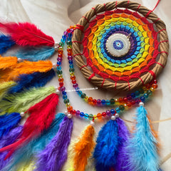 Rainbow Evileye Wreath Beaded Dreamcatcher