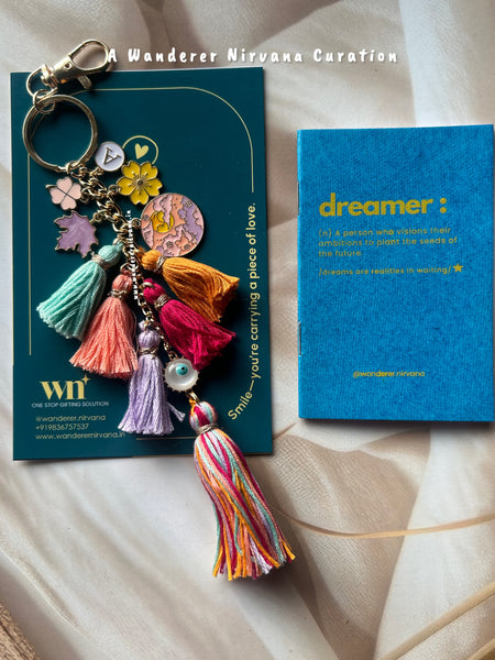 Boho Personalised Sunset Keychain Bagcharm