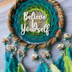 Evergreen Wreath Shells Dreamcatcher