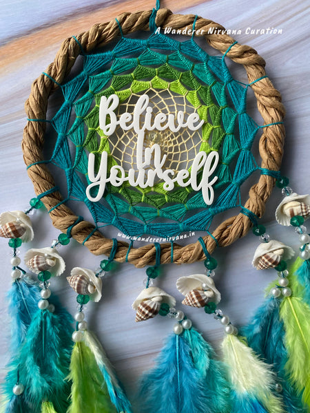 Evergreen Wreath Shells Dreamcatcher