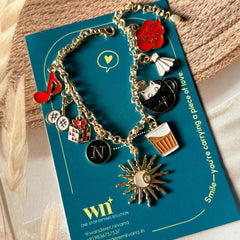 Badminton Sun Cat Tea Bracelet with pearl drop