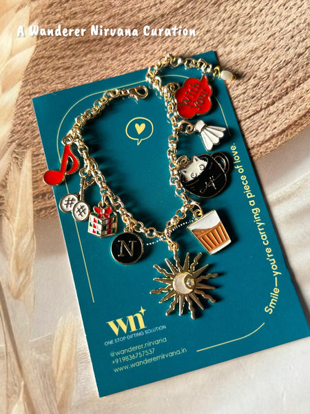 Badminton Sun Cat Tea Bracelet with pearl drop