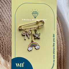 Bow Rainbow Starfish Brooch