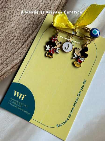 Mickey Minnie Personalised Brooch
