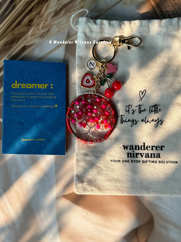 Tree of Life Cherry Blossom Butterfly Keychain