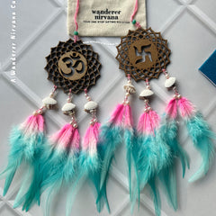 Ohm Swastik Pink and Mint Tyohar