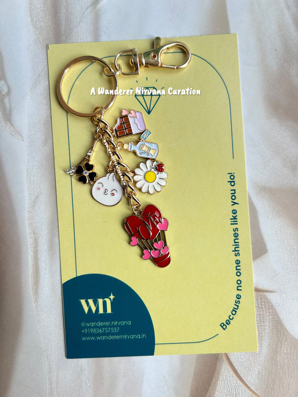 Love Dimsum Letter Chocolate Eiffel Tower Keychain