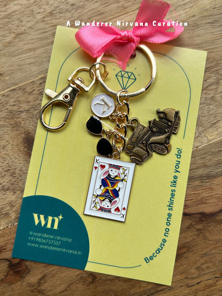 Vintage Car Card Personalised Keychain