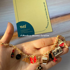 Paris , Coffee, Bow , Crossaint Travel Bracelet