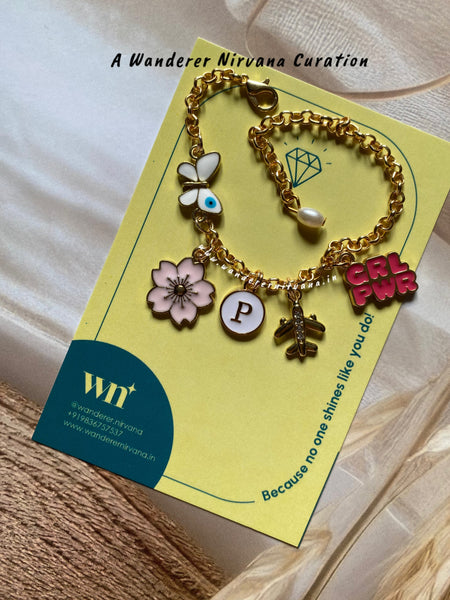 Butterfly Travel Personalised Sakura Pearl Bracelet