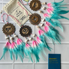 Shubh Labh Ohm Swastik Pink and Mint Tyohar