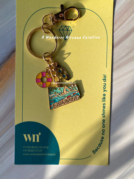 Swimming Swimmer Keychain