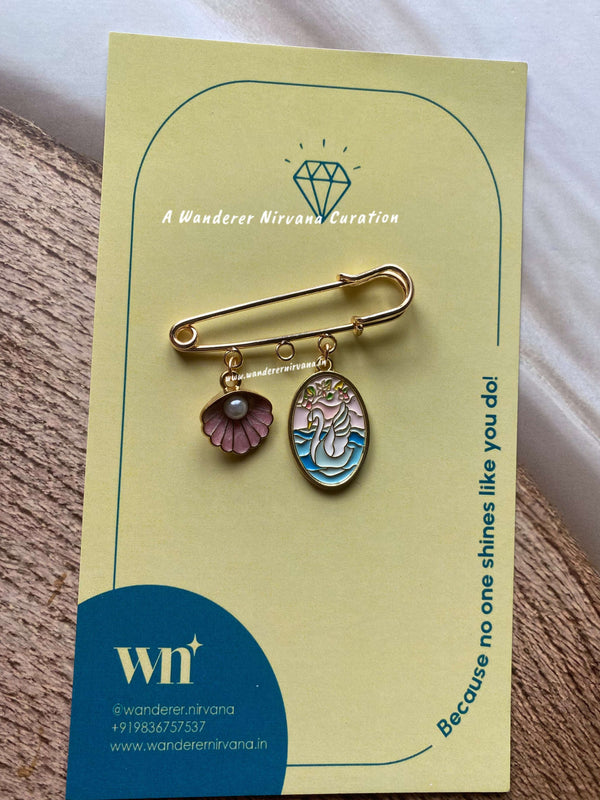 Shell Art Brooch