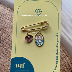 Shell Art Brooch