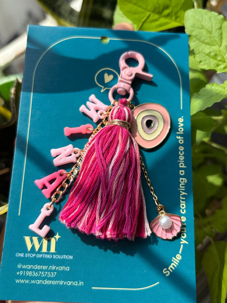 Personalised Pink Bagcharm